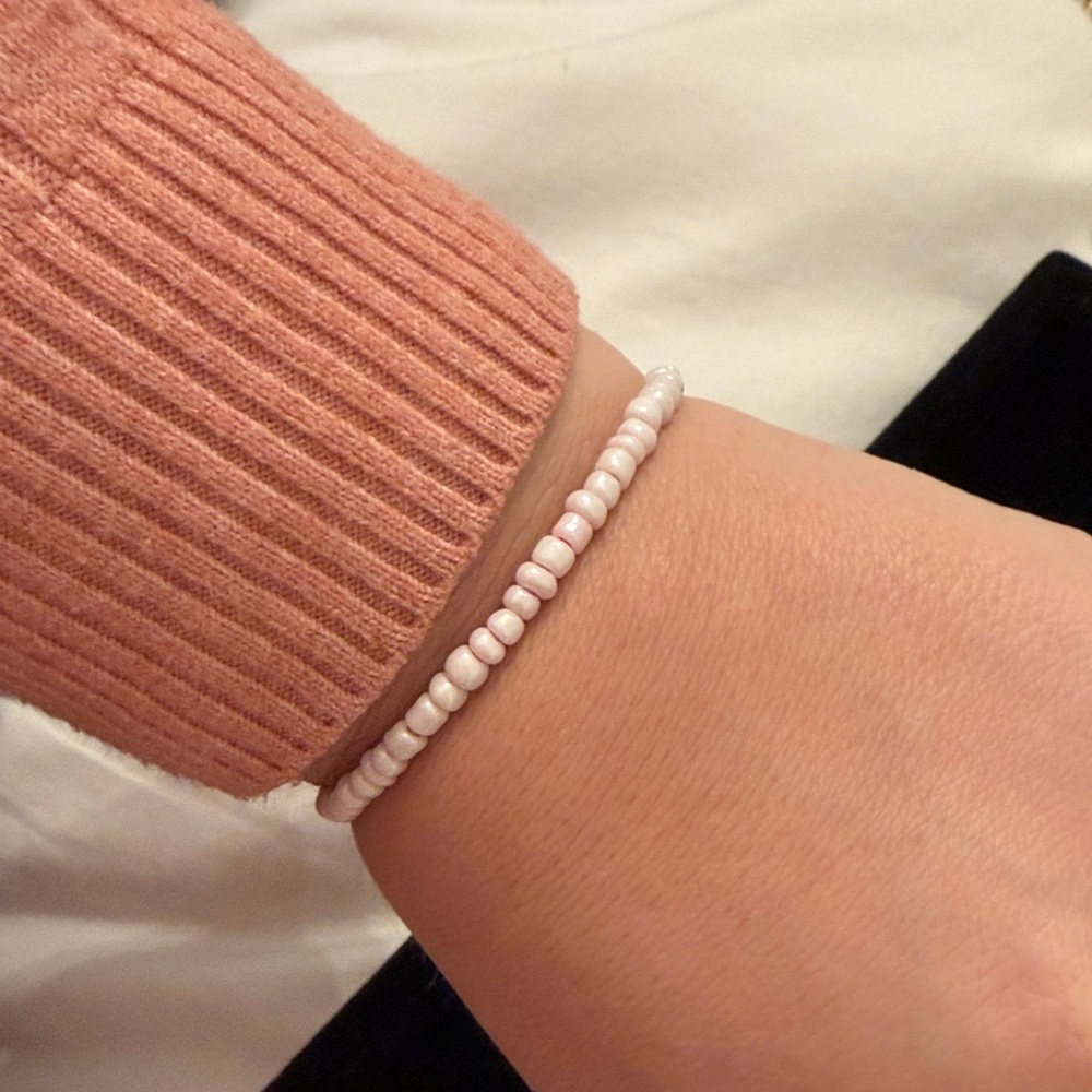 Delicate Pink Beaded Stretch Bracelet